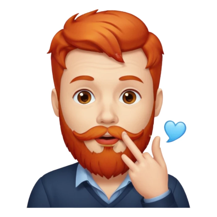 Man with red beard, blow kiss  sticker