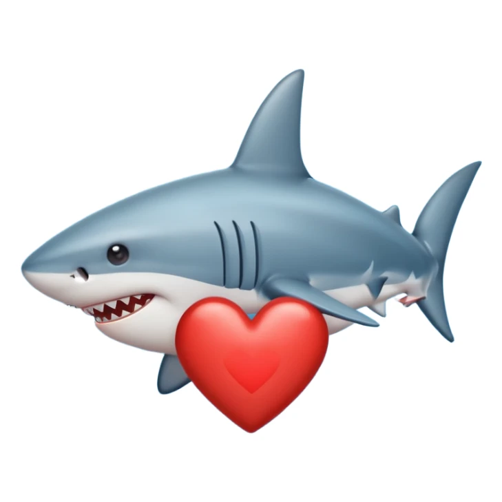 a heart out of the 🦈 emoji sticker