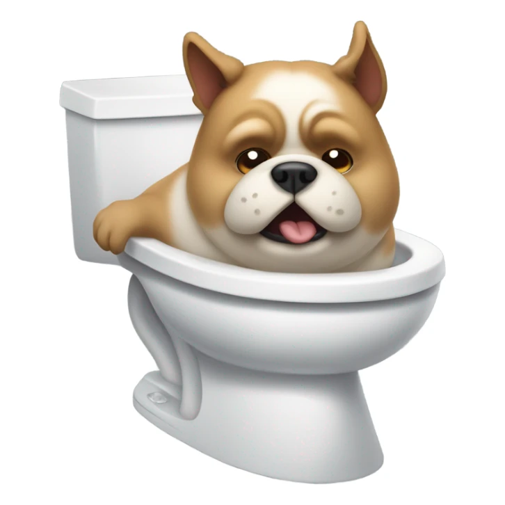 fat dog stuck in toilet sticker
