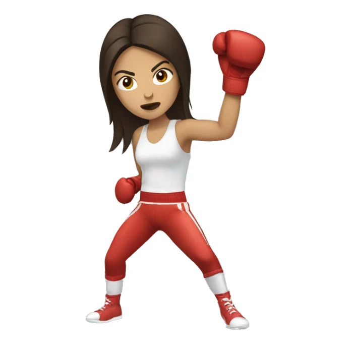 Brunette woman boxer throwing a punch sticker