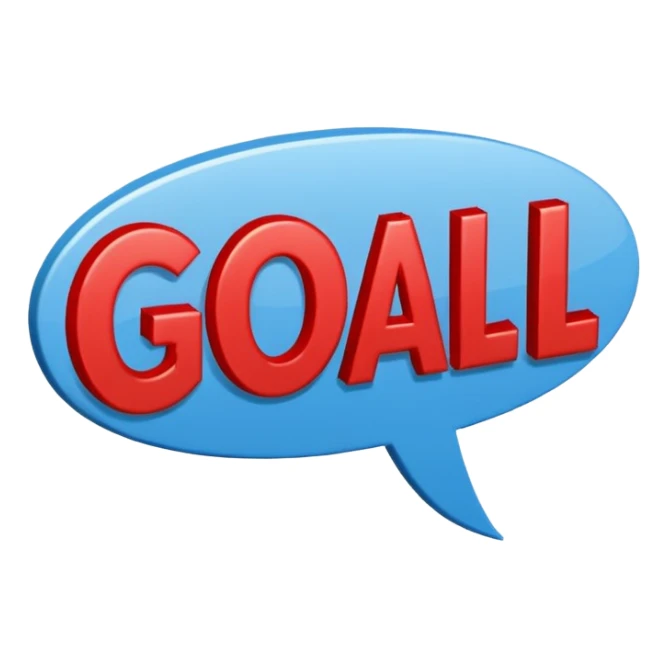 Word “Goal” sign comic style blue (#00A3E0) and red (#F9423A)  sticker