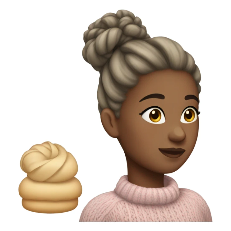 Girl with ballet bun, in sweater sticker