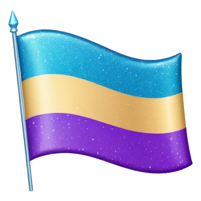 glitter cian and purple lgbtq sticker