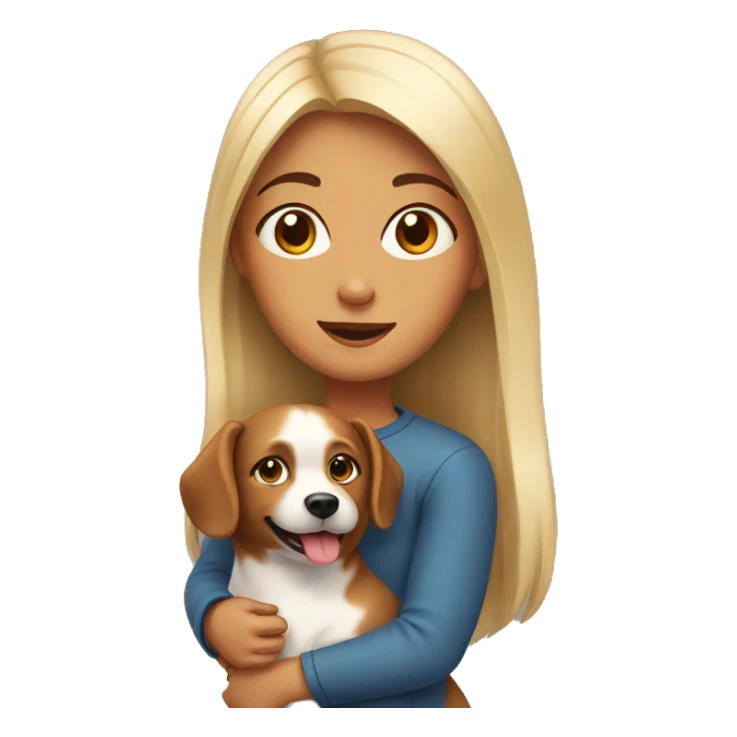 Girl with dog spitz sticker