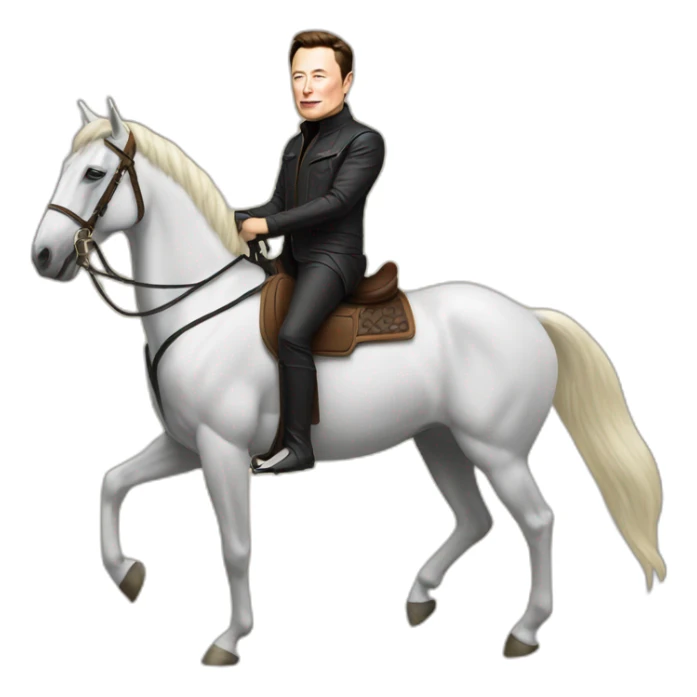 elon musk on a horse sticker