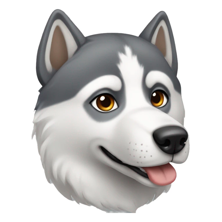Husky White and grey with brown eyes  sticker