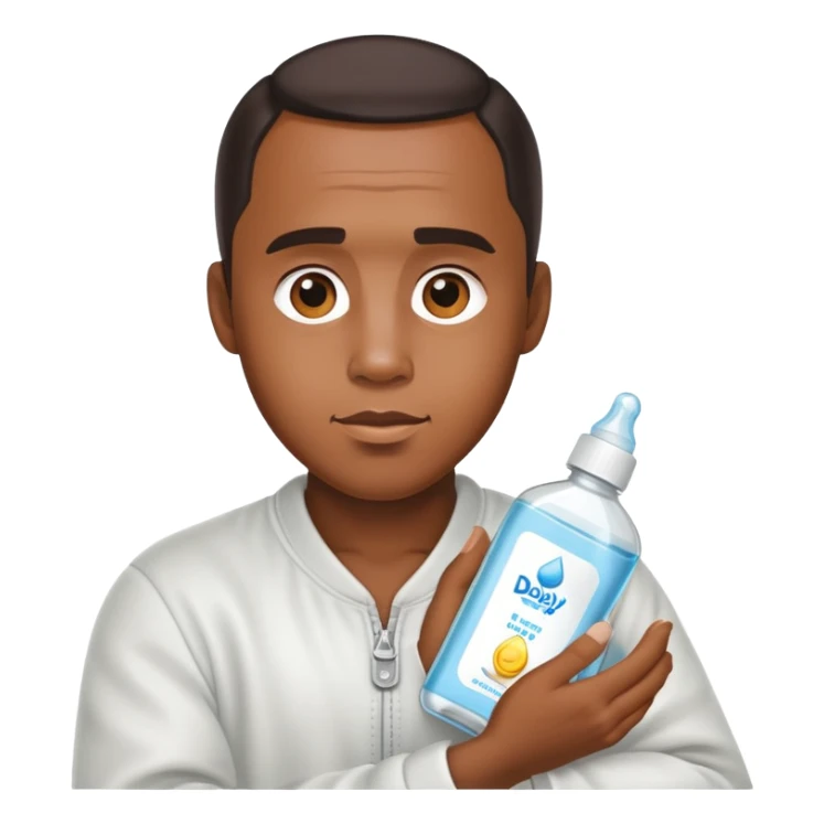 Diddy holding baby oil sticker