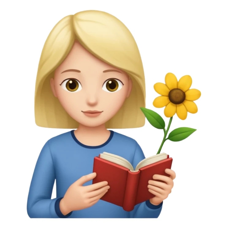 Sneak reading books + flower sticker