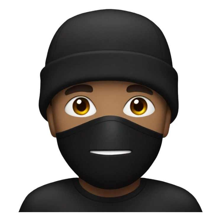 man with black beanie and black mask sticker