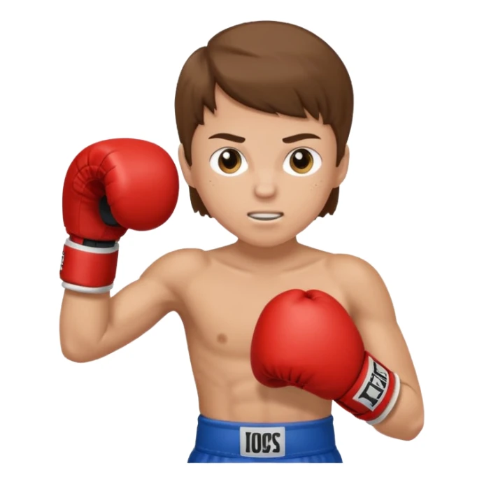 a white kid with brown hair boxing sticker