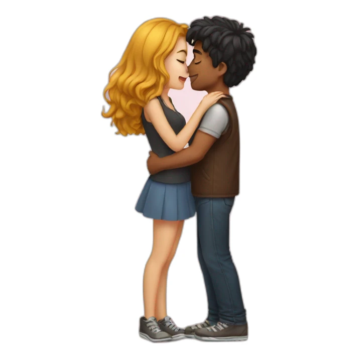 Girl kissing a guy sticker
