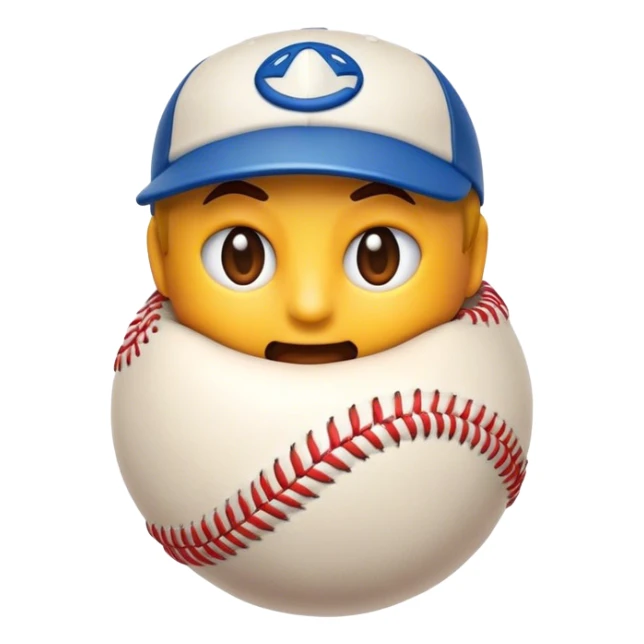 Cinematic Realistic Baseball Pop Culture Emoji, showcasing an action-packed scene of America's favorite pastime rendered with lifelike textures and energetic, nostalgic lighting. sticker