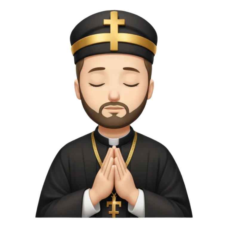 orthodox christian priest with eyes closed, praying sticker