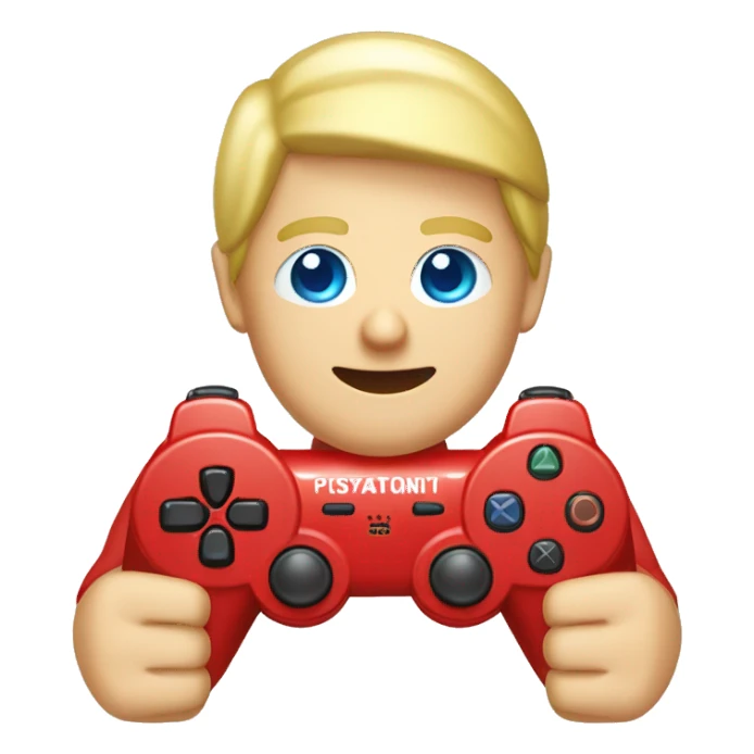 blond guy with blue eyes and hat red playing video games manette playstation nintendo sticker