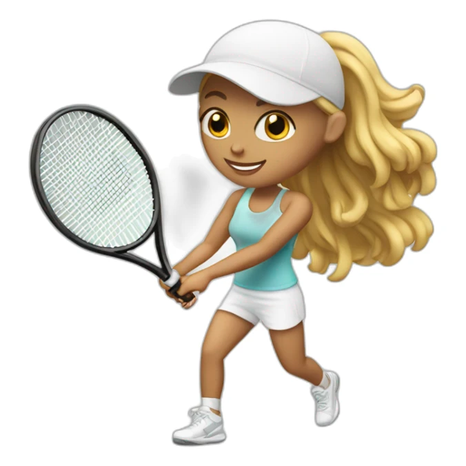 workout white girl playing tennis sticker