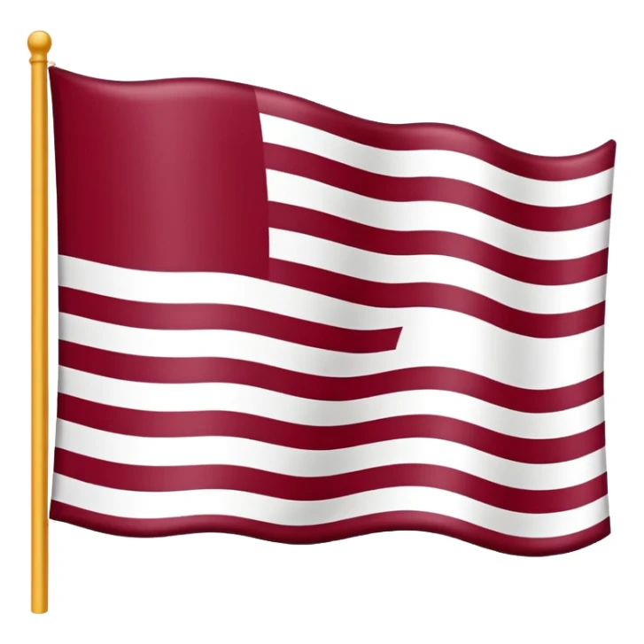 Flag where the left hand side is a maroon red and the right hand side is white  sticker