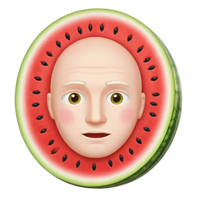 Man’s face carved out of a watermelon sticker