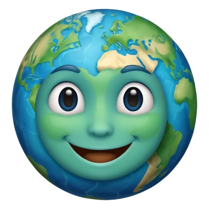 Make a image prompt of the earth with a face sticker
