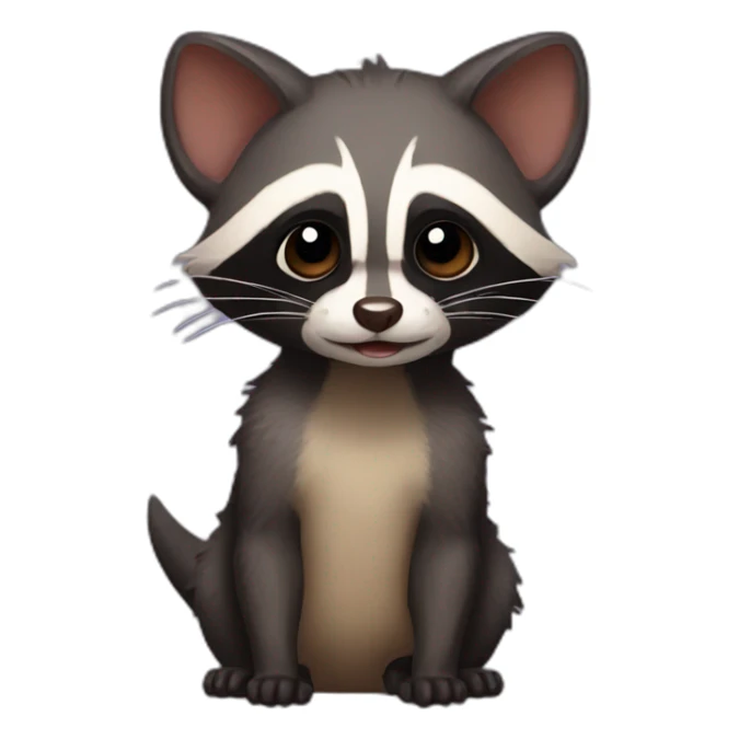 bat ferret raccoon sticker