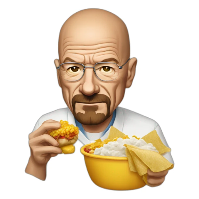 Walter White eating los pollos hermanos sticker