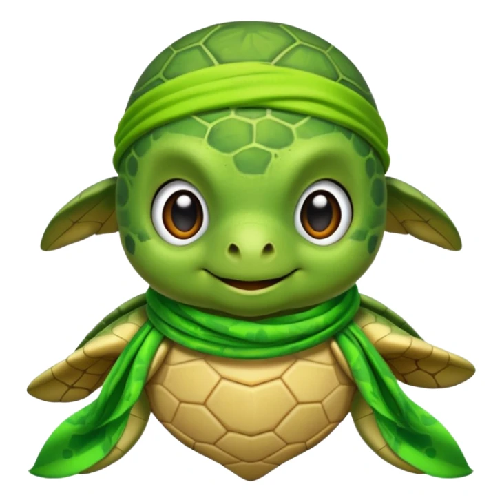 cute sea turtle wearing a lime pirate scarf sticker