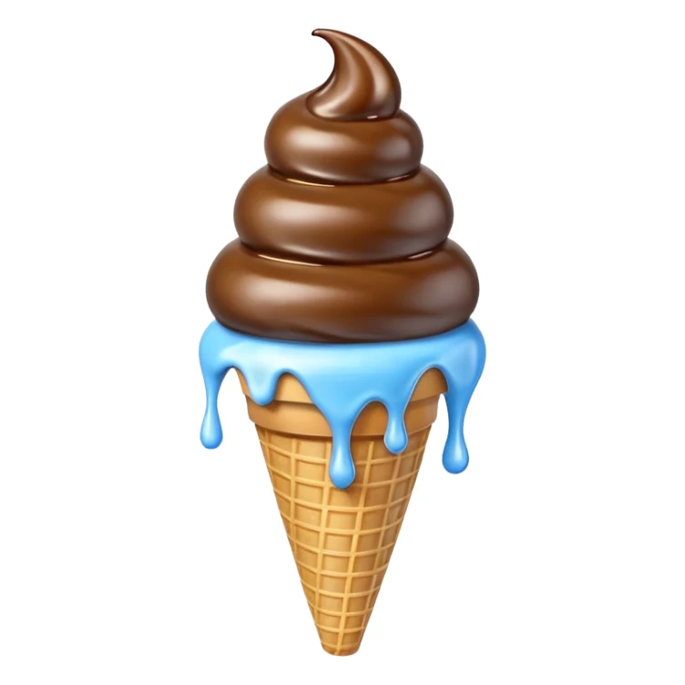 das kalsssische blaue eis emoji in 3d sticker