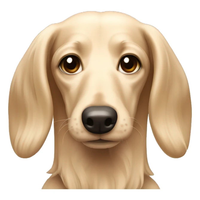 pale cream long haired wiener dog  sticker