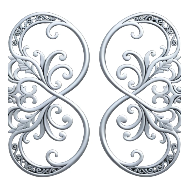 Black and silver filigree page divider, 3D, extremely detailed design sticker