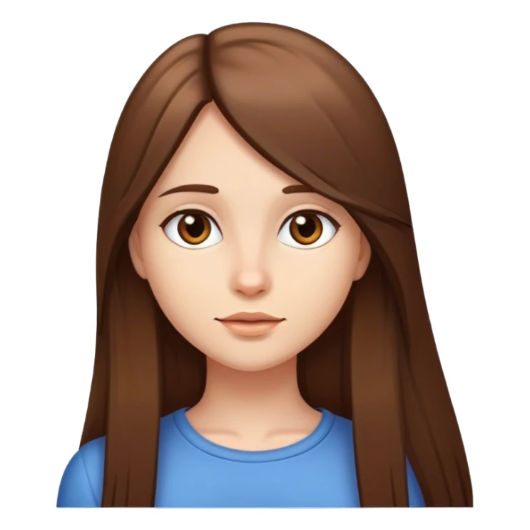 A girl with long straight hair sticker