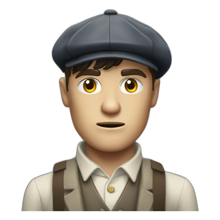 Angry Tommy Shelby with newsboy cap sticker