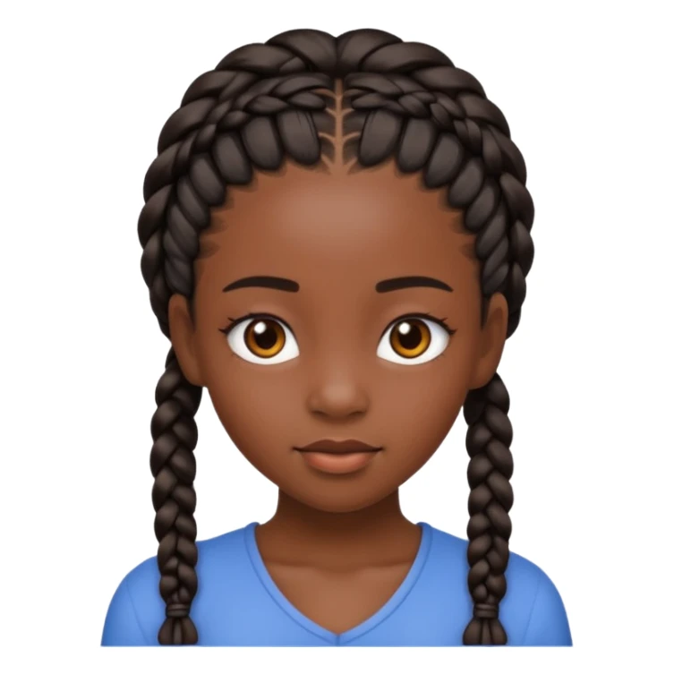black girl with braids sticker