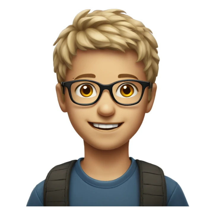 smiling boy in glasses portrait sticker