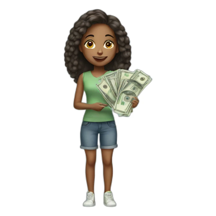 girl with money sticker