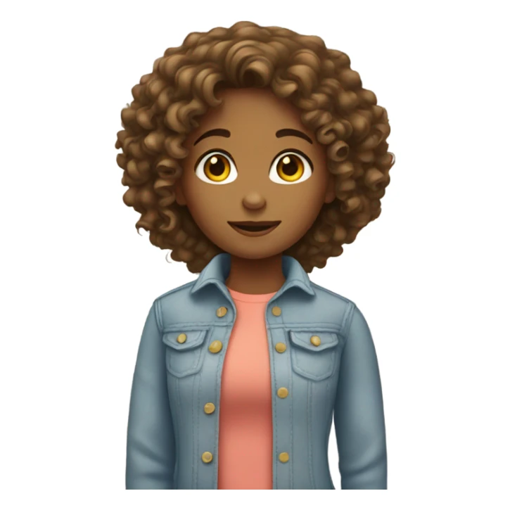 Girl with curly sticker