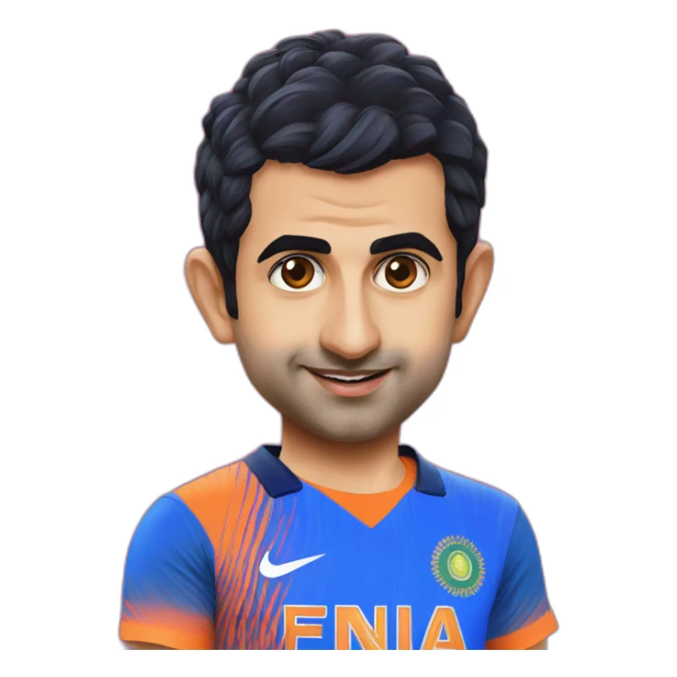 Gautam Gambhir with world cup sticker