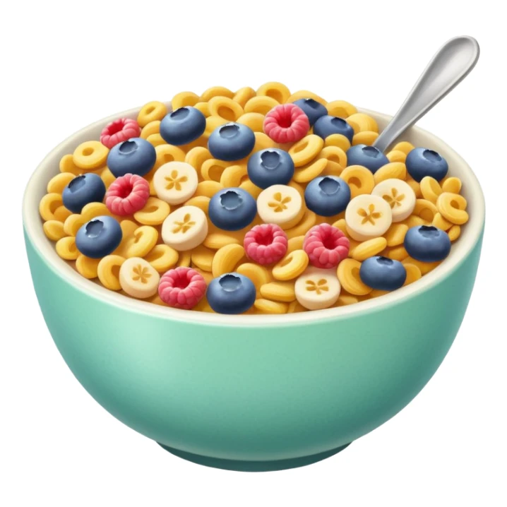 an aesthetic bowl of pastel cereals sticker