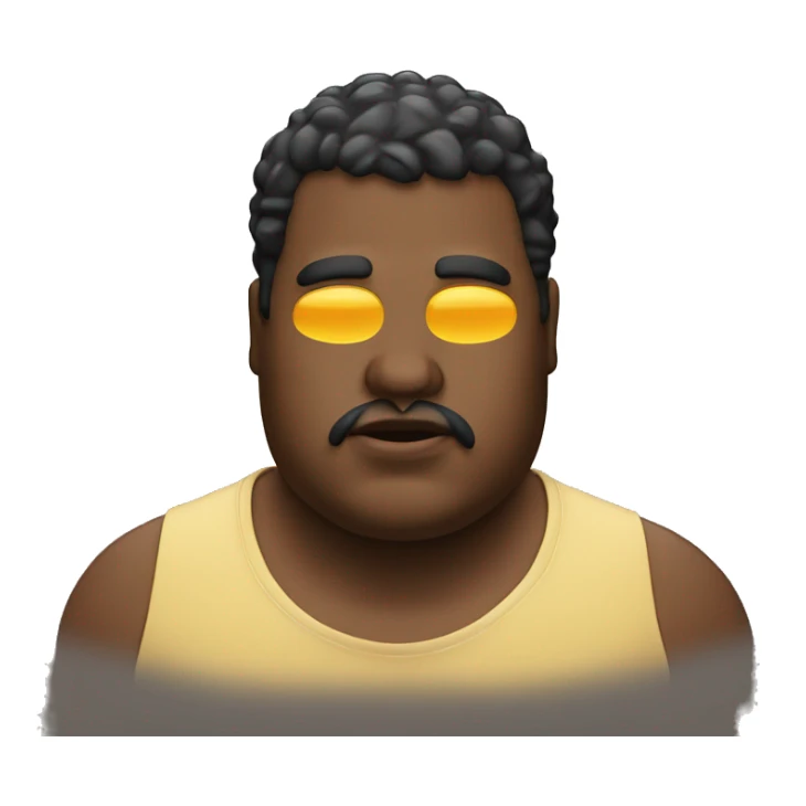 A fat man with cheese on his eyes sticker