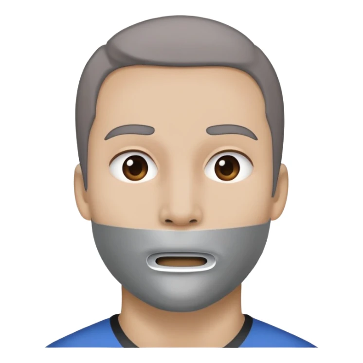 face with duct tape across the mouth sticker