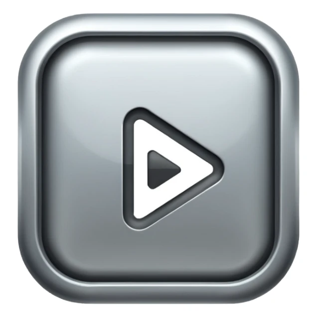 play button silver sticker