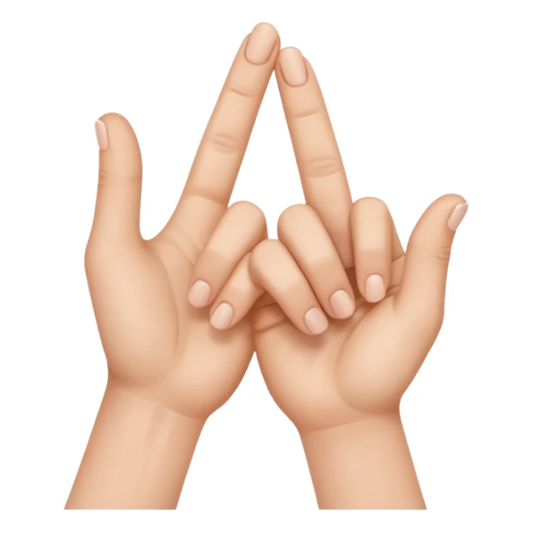 Hand making the shape of an L sticker