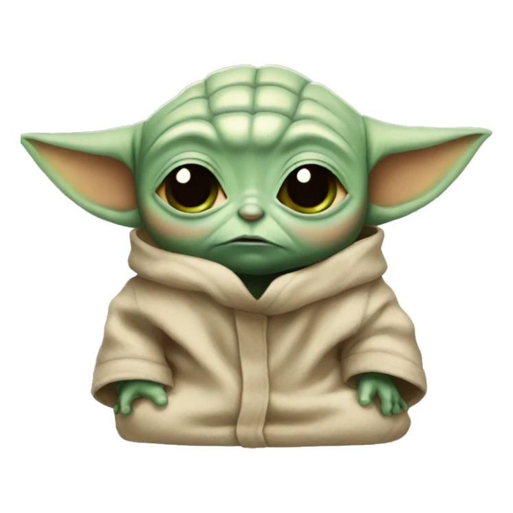 Cute baby yoda in tears  sticker
