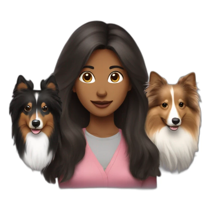 yong woman with sable sheltie and bi-black sheltie sticker
