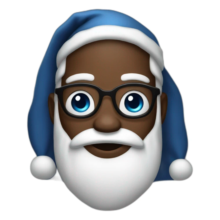 black santa with and blu eyes sticker