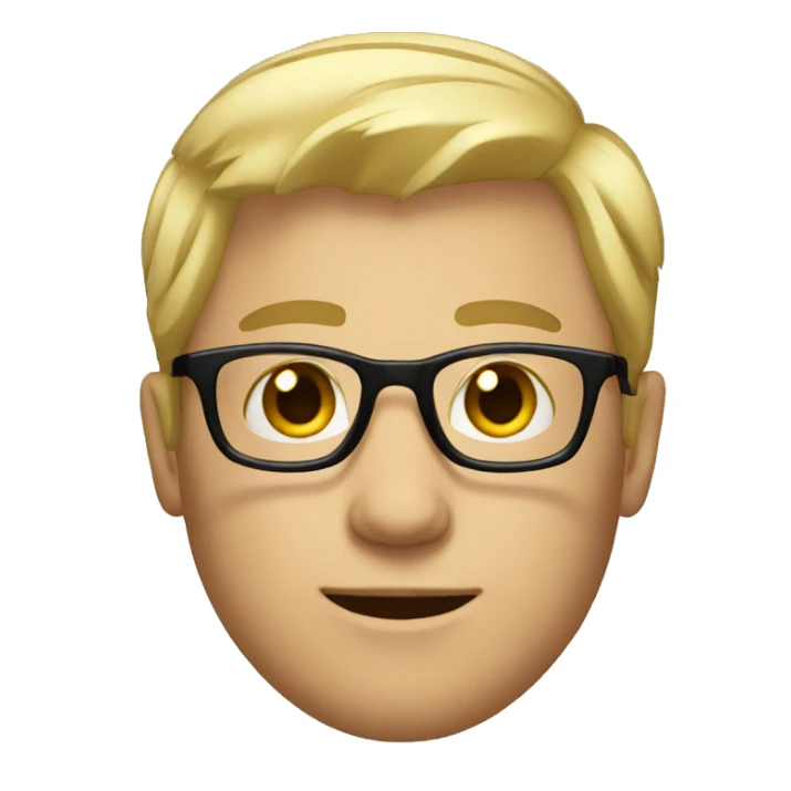 men, short blond hair, glasses sticker