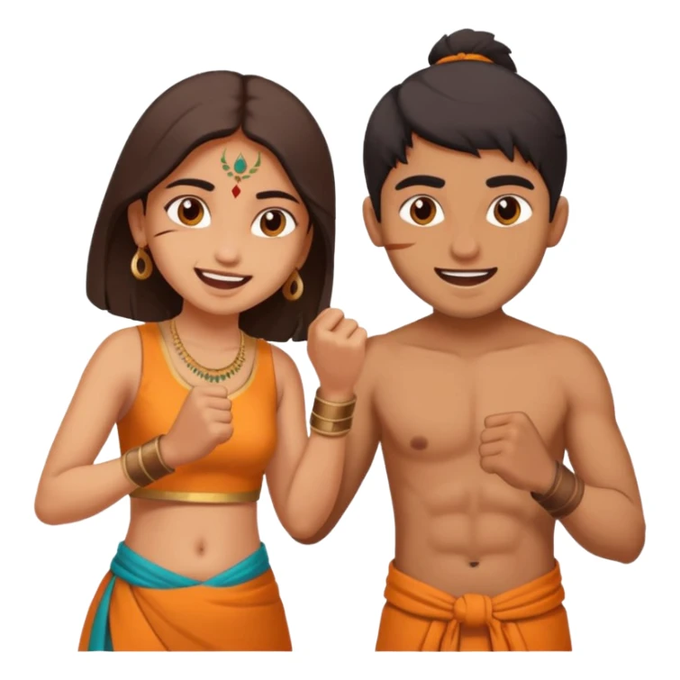 brother and sister fighting indian culture naughty  sticker