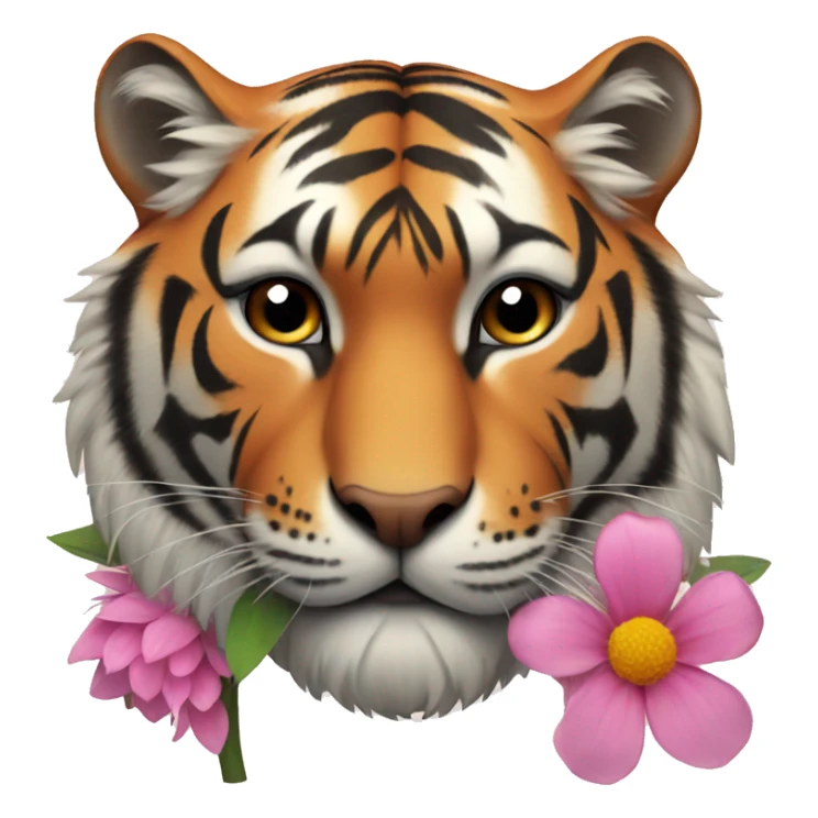Tiger with flower  sticker