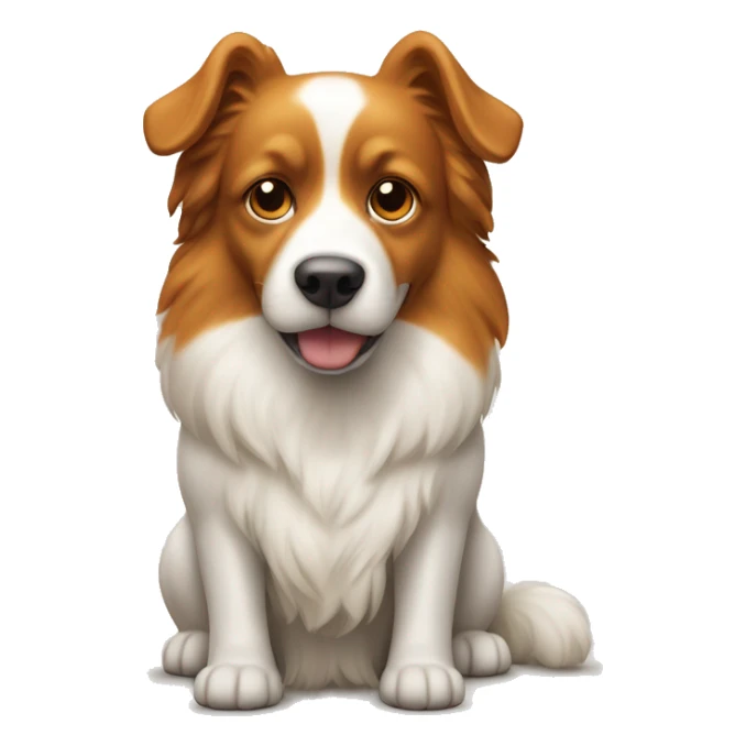 Chien roux et blanc avec beaucoup de poil sur le poitrail sticker