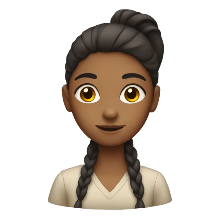 Girl with long dark hair working with Clay sticker