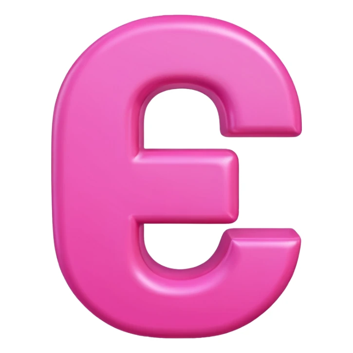 mix color pinks 3d letter p sticker
