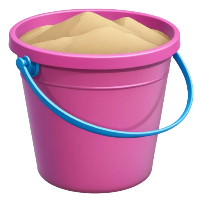 A pink bucket of sand sticker